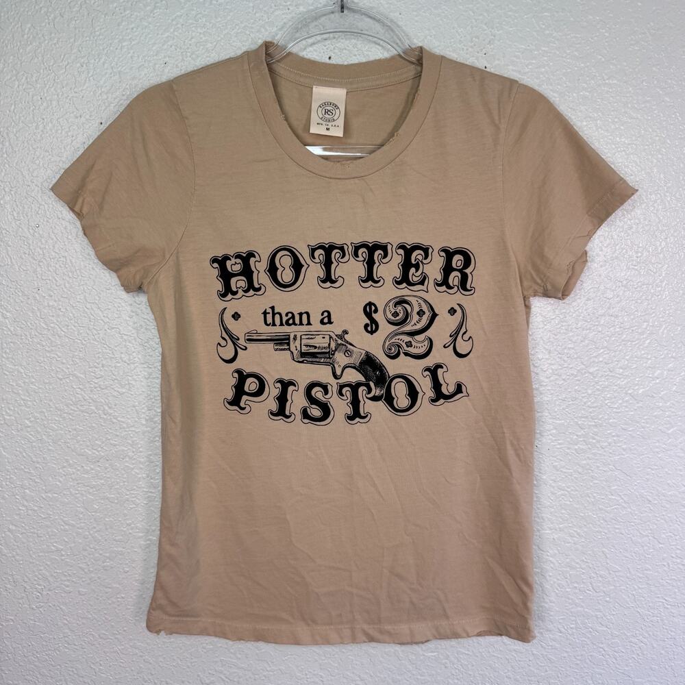 Ragabond Studio Free People Shirt Womens Medium Hotter Than A Pistol Western Tee
